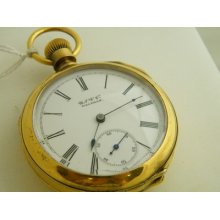 Vintage Waltham Size 16 Pocketwatch Rare Dome Model Low Serial Number 799