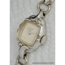 Vtg Elgin Ladies Dura Power Dress Wrist Watch White Dial Ready To Wear Grade 662