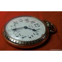 Waltham 25 Jewels Montgomery Dial Open Face Pocket Watch 10kt Rolled Gold Runs
