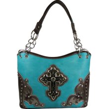 Western Purse Bucket Bag Rhinestone Cross Faux Leather Handbag Pick Color