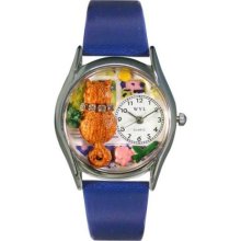 Whimsical Womens Aristo Cat Royal Blue Leather Watch #557736