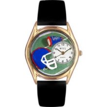 Whimsical Womens Football Black Leather Watch Whimsical Watches