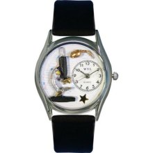 Whimsical Womens Science Teacher Black Leather Watch #557741
