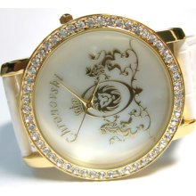 White Strap Womens Gold Plated Designer Watches Ftg4