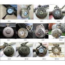 Wholesale - Vintage Restores Copper Classical Pocket Watch Necklace