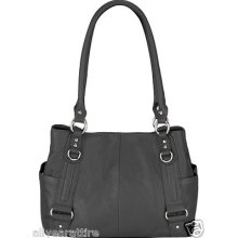 Wilsons Leather Tipped Off Double-handle Black Leather Tote Purse $220