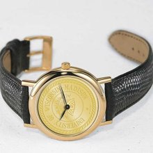 Wisconsin Men's Swiss Watch - Gold Medallion w/ Leather