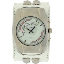 Wiw Ladies Analogue Wide White Cuff Studded Pu Strap Fashion Watch Ww53