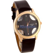 Womage Women's Analog Watch with PU Leather Band (Brown)