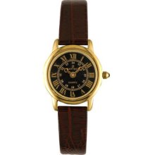 Women Sartego SEN782R Gold Tone Toledo Dress Watch Black Dial