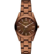 Women's brown dkny glitz steel watch ny8621