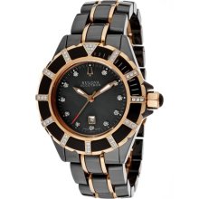 Women's Diamond Black Dial Two Tone Ceramic & Stainless Steel ...
