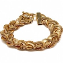 Womens Edema's Flat Gold Braided Bracelet