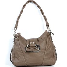 Womens Guess Handbag Brown Soft Leather Satchel Purse