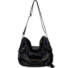 Womens Rivets And Fringed Shoulder Tote Bag Handbags Hobo Bag Purse