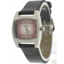 Womens Shelly Silver Watch Brown Leather Belt