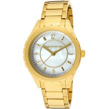 Women's White MOP Dial Goldtone IP Stainless Steel ...
