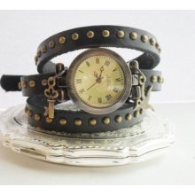 Wrist watch for women real leather
