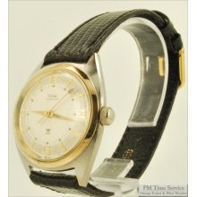 Wyler 17J vintage wrist watch, yellow gold-filled & stainless steel round case