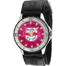 York Red Bull Soccer Mls Wrist Watch Velcro Strap Kid Child Boy Children