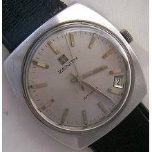 Zenith Automatic Date Mens Wristwatch Steel Case Screw Cap Cal. 2572/pc Running