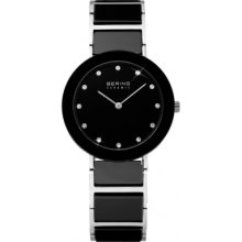 11429-742 Bering Time Ladies Ceramic Black Silver Watch