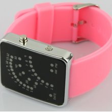 29 LED Blue Red Light Digital Date Time Lady Men Wrist Watch