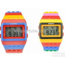 300pcs/lot Lego Shhors Digital Watch Night Light Waterproof Plastic