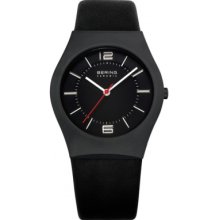 32035-642 Bering Time Ceramic Black Calfskin Watch