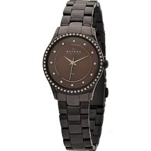 347sdxd Skagen Steel Swarovski Crystals Brown Ion Plated Women's Watch