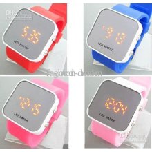 50pcs/lot New Fashion Led Watch Stainless Steel Body Digital Led Mir