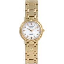 5116DM Krug Baumen Charleston 4 Diamond White Dial Gold Strap