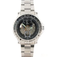 98242G Men's Mechanical Skeleton Watch (Silver)
