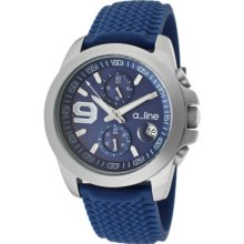 a_line Watches Women's Aroha Chronograph Blue Dial Blue Silicone Blue