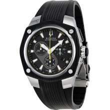 Accutron by Bulova Corvara Chronograph Black Dial Mens Watch 65B141