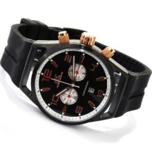 Adee Kaye Men's Raven Quartz Chronograph Stainless Steel Strap Watch ROSETONE