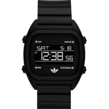 adidas Originals 'Sydney' Digital Resin Strap Watch Black