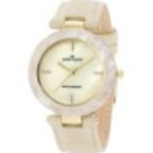 AK Anne Klein Women's 10/9852CMIV Gold-Tone Cream Leather Strap