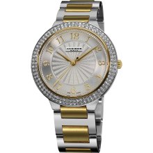 Akribos XXIV Men's Swiss Quartz Swarovski Crystal Stainless Steel Bracelet Watch (Two-tone)