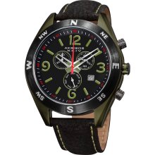 Akribos XXIV Men's Swiss Quartz Chronograph Strap Watch (Olive green)