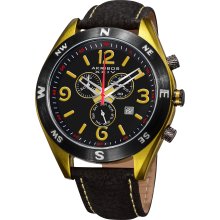 Akribos XXIV Men's Swiss Quartz Chronograph Strap Watch (Harvest gold-tone)