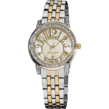 Akribos XXIV Women's Stainless Steel Sparkle Mother of Pearl Quartz Watch (Two-tone)