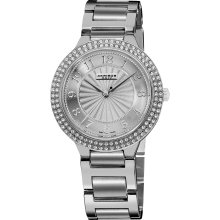 Akribos XXIV Women's Swiss Quartz Swarovski Crystal Stainless Steel Bracelet Watch (Silver-tone)