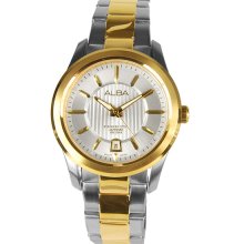 Alba Mens Two Tone Sapphire Dress Quartz Watch AXHL10X1