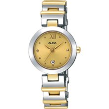 ALBA Quartz Ladies Two Tone Dress Watch AXT038X1