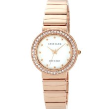 Anne Klein Crystal Bezel Bracelet Watch, 30mm