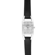 Anne Klein Watch, Womens Black Leather Strap 10-7437SVBK