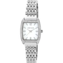 Anne Klein Women Crystal Accented Silver Tone Bracelet Watch Arabic Numerals