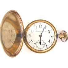 Antique 10k Goldfilled Tavannes Pocket Watch,hunter Case,s16,runs 100 Grams