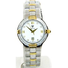 Aqua Master Silver Dial Two Tone Diamond Womens Watch W305